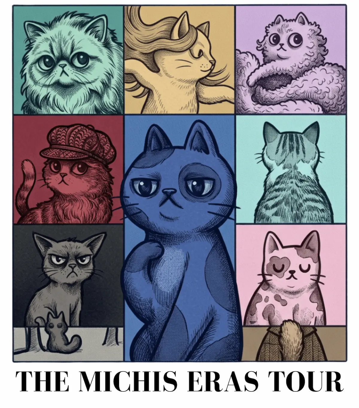 Playera The Michis Eras Tour - Cat Lover Edition (Blanca)