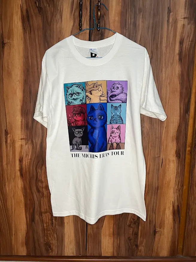 Playera The Michis Eras Tour - Cat Lover Edition (Blanca)