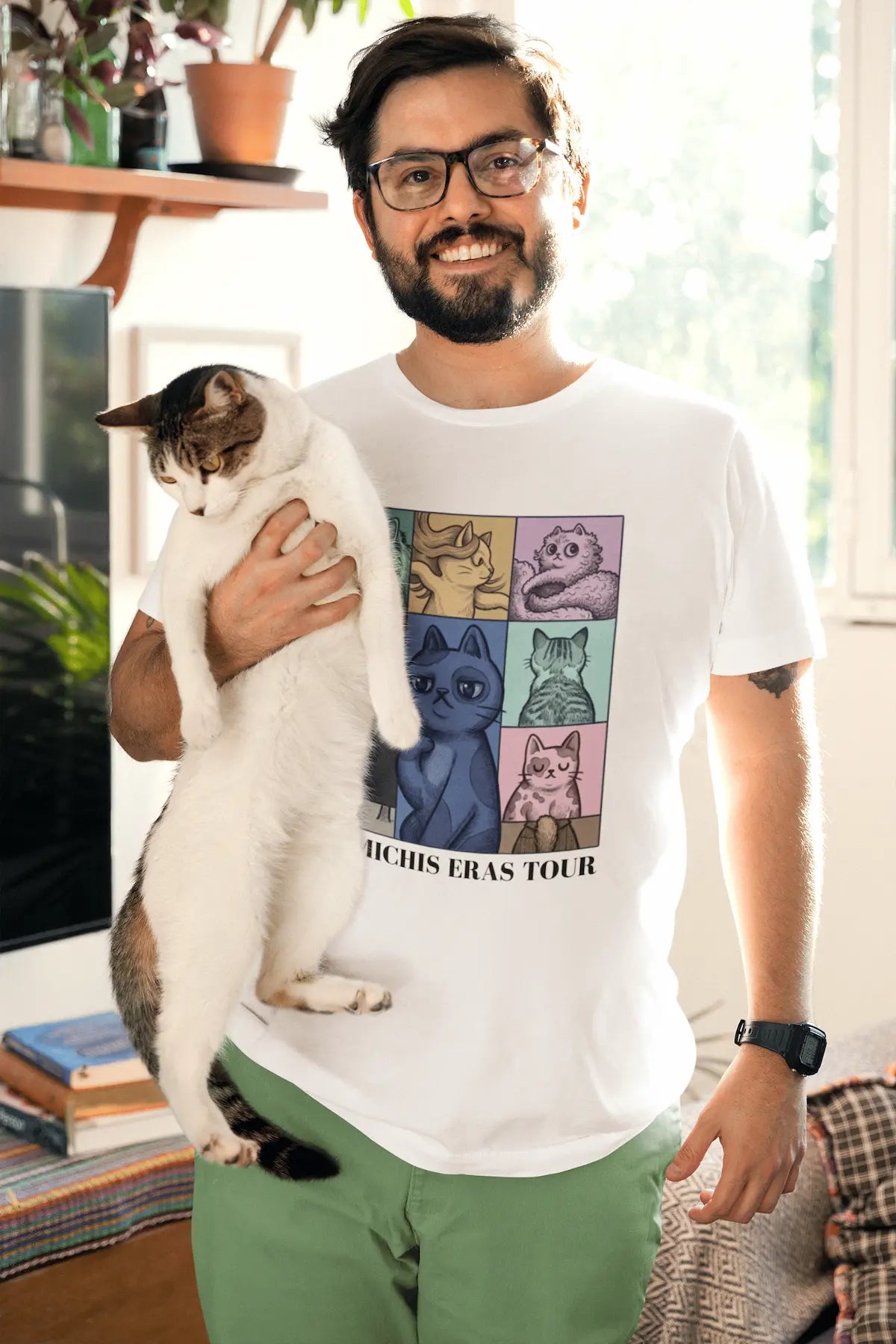 Playera The Michis Eras Tour - Cat Lover Edition (Blanca)